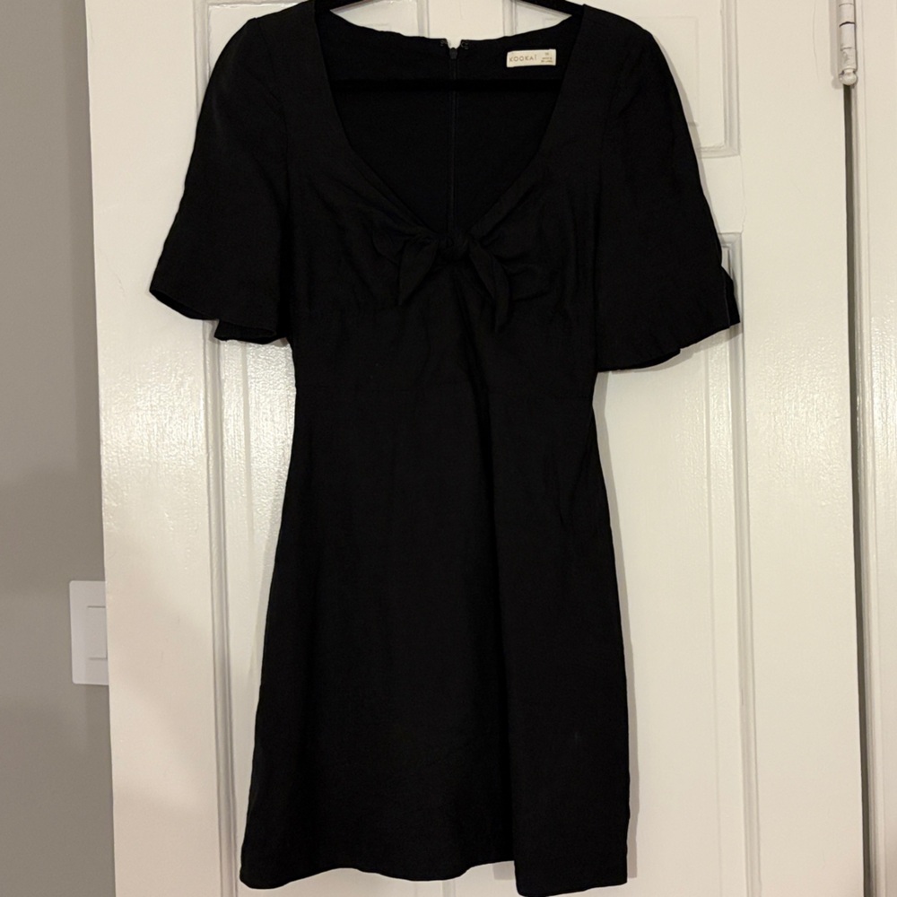 Kookai Black Mini Dress with Bow Accent